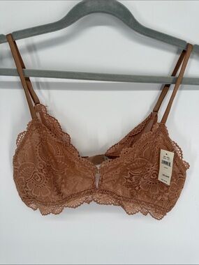 Aerie Lace Bralette Size Medium NWT Light Brown